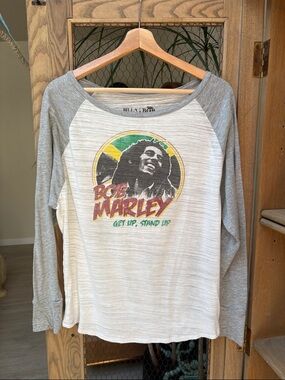 Bob Marley x Billabong Get Up Stand Up Raglan Style Baseball Tee